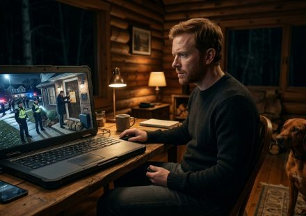 Police surrounded my house at midnight while a detective stood outside and Daniel watched the security cameras remotely from his cabin.