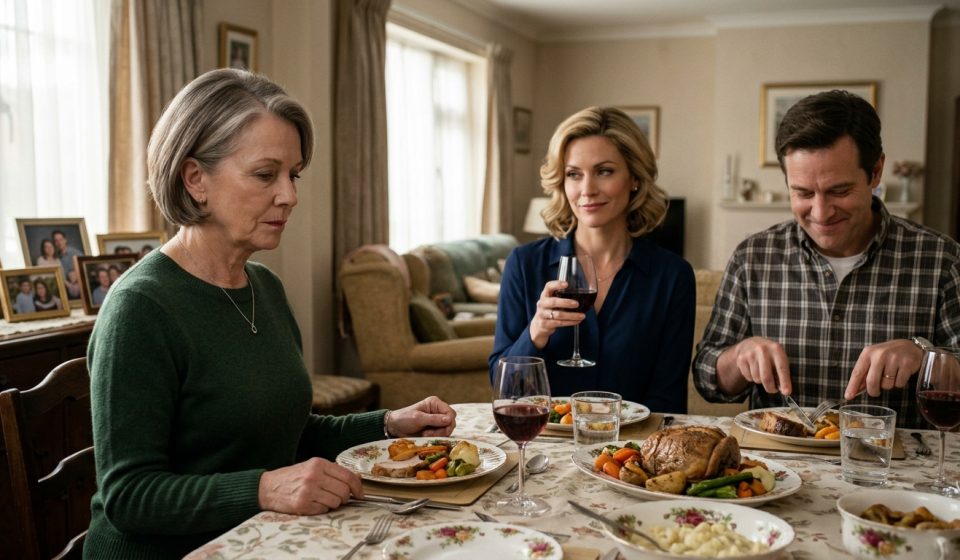 Daughter-in-law called me unloved during a tense family lunch while my son sat beside her