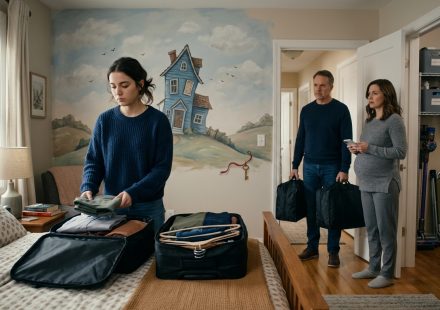 Teen girl packing her bedroom after her father gave my bedroom to his new baby while her stepmother records