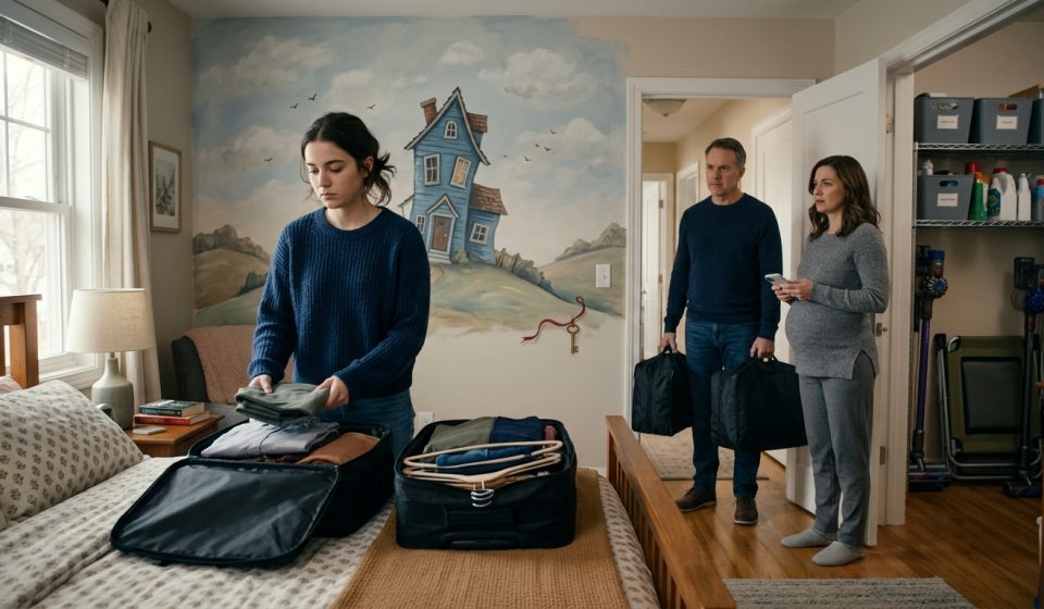 Teen girl packing her bedroom after her father gave my bedroom to his new baby while her stepmother records
