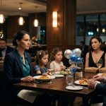 Mother at a family birthday dinner requesting separate checks after her father dismisses her daughters while her sister boxes expensive food