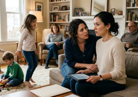 Woman planning to rent out her San Francisco apartment while discussing the decision with her older sister and family