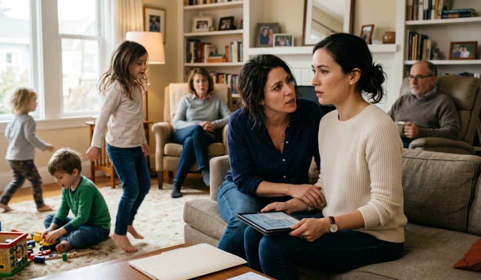 Woman planning to rent out her San Francisco apartment while discussing the decision with her older sister and family
