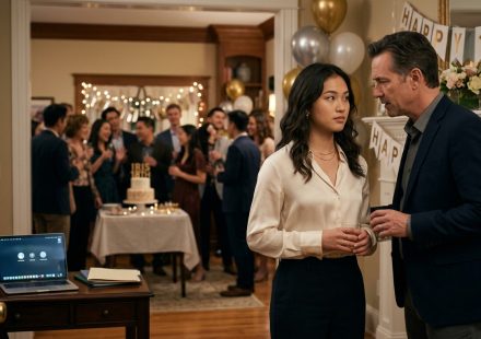 18-year-old Iris at her birthday party protecting my grandparents' inheritance after a suspicious conversation with her father