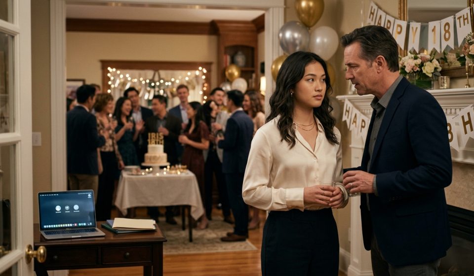 18-year-old Iris at her birthday party protecting my grandparents' inheritance after a suspicious conversation with her father