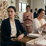 Ivy at an upscale wedding-planning event as her sister's expensive expectations create growing family tension