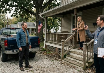 Dane discovers his sister took a loan against Mom’s house as an inspector photographs the family property.