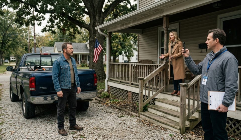 Dane discovers his sister took a loan against Mom’s house as an inspector photographs the family property.