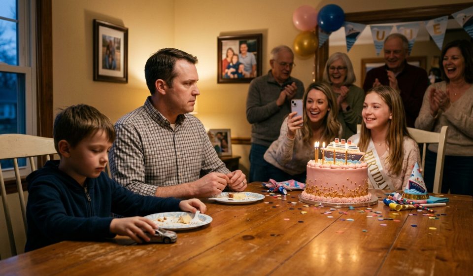 Family forgot my son's birthday while celebrating his cousin's luxury cruise announcement at a family dinner.