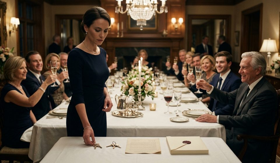 Parents gave everything to my brother during an inheritance dinner as Noel quietly placed her keys and legal documents on the table
