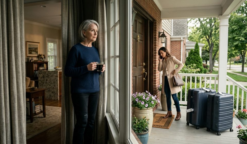 Daughter-in-law tried to move in with three suitcases while Sophia watched from inside her home