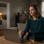Ruby sitting alone in her apartment after she paid off $80,000 in student debt