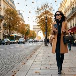 Woman banned from my mom's birthday walking confidently through Paris while ignoring repeated calls on her phone.