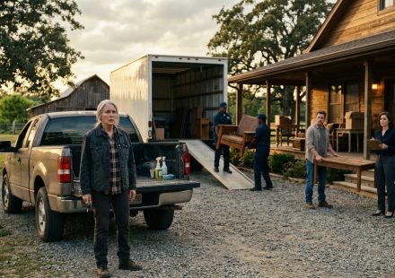 68-year-old woman arriving at her country farmhouse and discovering her son and daughter-in-law loading her furniture into a moving truck.