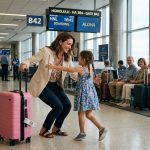 Lillian discovering her five-year-old niece standing alone at a busy airport after her family left niece at airport.