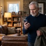 A 67-year-old father staring at his lawyer's urgent warning on his phone before leaving for Sunday dinner at his daughter's house.