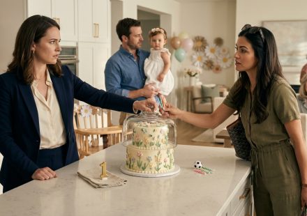 Sister stole my daughter's birthday cake as two mothers confront each other over the custom first-birthday cake in the family kitchen.