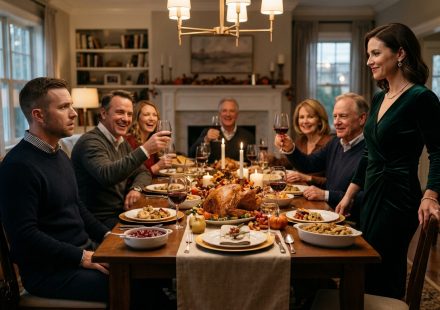 Daniel places a mysterious folder on the table after a Thanksgiving Dinner Family Vote