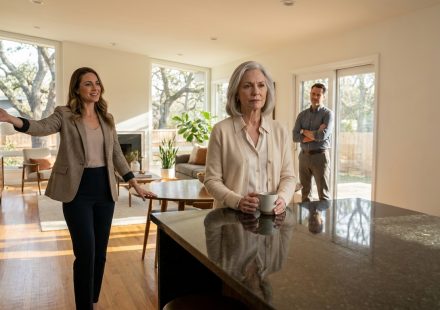 Daughter wants to move in as Sarah excitedly plans rooms inside Cynthia's newly renovated home while her mother quietly watches.