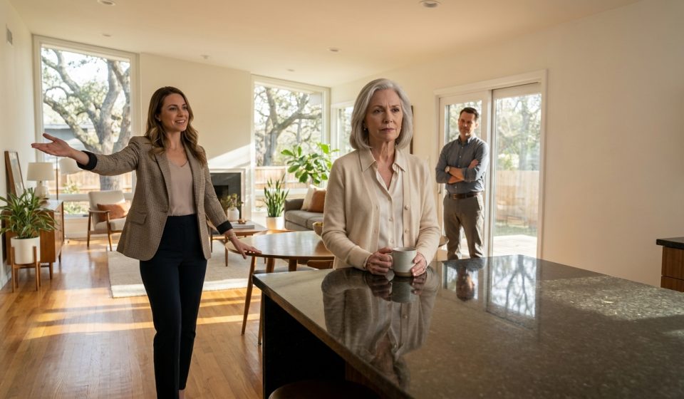 Daughter wants to move in as Sarah excitedly plans rooms inside Cynthia's newly renovated home while her mother quietly watches.