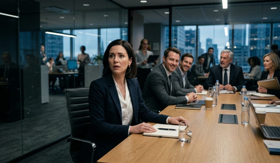 Employee shocked after her boss gave my raise to Mark during a corporate promotion meeting.