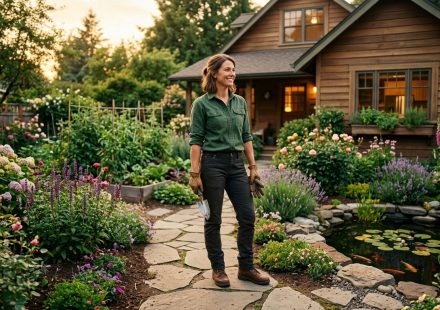 Aurora standing proudly in the landscaped garden of the home her brother's wife declared family property.