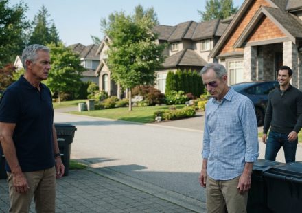 Retired veteran notices his best friend showed up with bruises while his friend's son-in-law approaches outside their Vancouver homes.