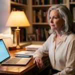 Mother reviewing a lease after her son demanded boundaries from mother while living rent-free in her house.