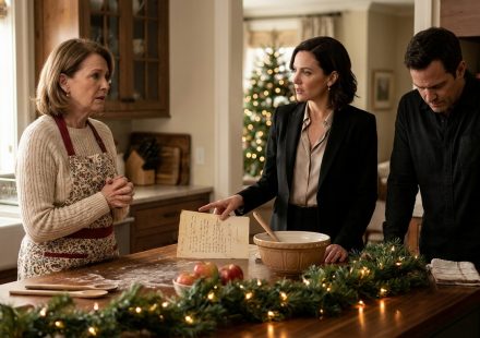 Mother-in-law holding her Christmas menu after her daughter-in-law rejected her Christmas cooking