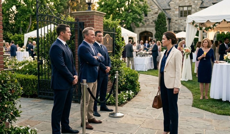 Clara is blocked by security after she paid for my father's retirement barbecue