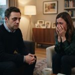 A seriously ill husband preparing to tell his wife about his terminal cancer diagnosis as she unexpectedly breaks down during their conversation.