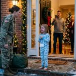 Mother returned home from military deployment and finds her frightened young daughter waiting at the front door.