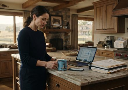 Grace holds her late grandfather's chipped coffee mug while reading an unexpected message from her brother after the funeral.