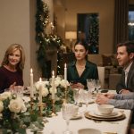 Ren quietly checks her phone during Christmas dinner after her father dismisses her offer to help with the family construction project.