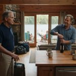 Richard arriving to find several unfamiliar vehicles outside his lake house before its scheduled sale inspection.