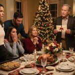 A woman at Christmas dinner discovering her parents are giving her condo to her sister while a prepared envelope sits on the family table.