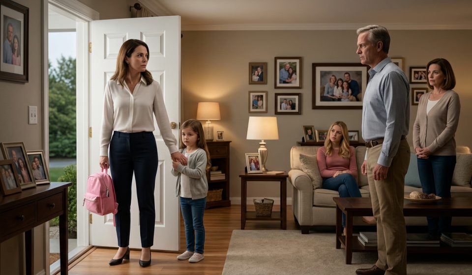 Family made me choose my daughter as Linda holds Ava's pink backpack and prepares to walk out of her parents' home.