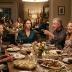 Thirty-two-year-old woman stunned as her father points at her across a crowded Mother's Day dinner table after her sister announces her pregnancy.