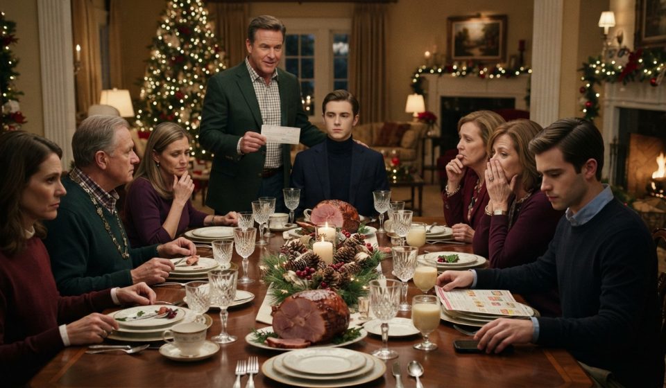 Father gives one son an $85,000 cashier's check at Christmas dinner while his other son receives a grocery coupon book.
