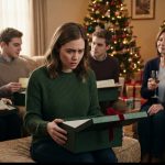 24-year-old woman staring into an empty Christmas gift box while her three siblings open matching boxes containing checks.