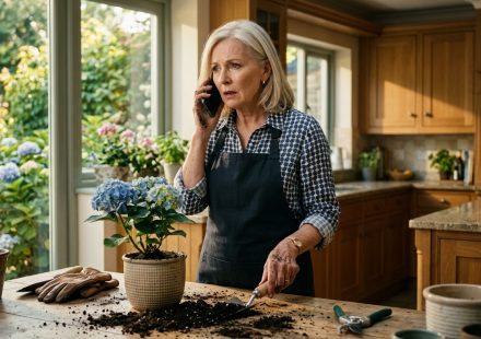 Woman receiving a restaurant call after her daughter hijacked my birthday dinner reservation for an anniversary celebration