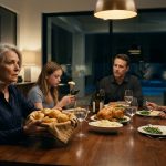 71-year-old mother holding a breadbasket at dinner after her son asked her to move out
