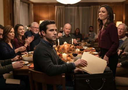 Daniel sits quietly at Thanksgiving dinner as his sister announces that the family has voted him out.