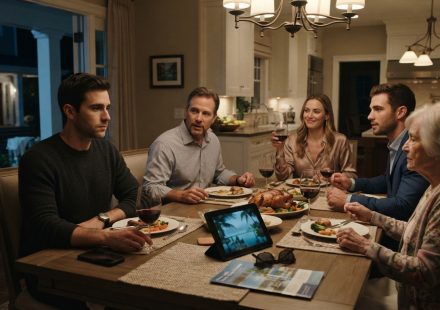 A 29-year-old freelancer sits stunned at Sunday dinner after his family tells him he is not coming on the family cruise.