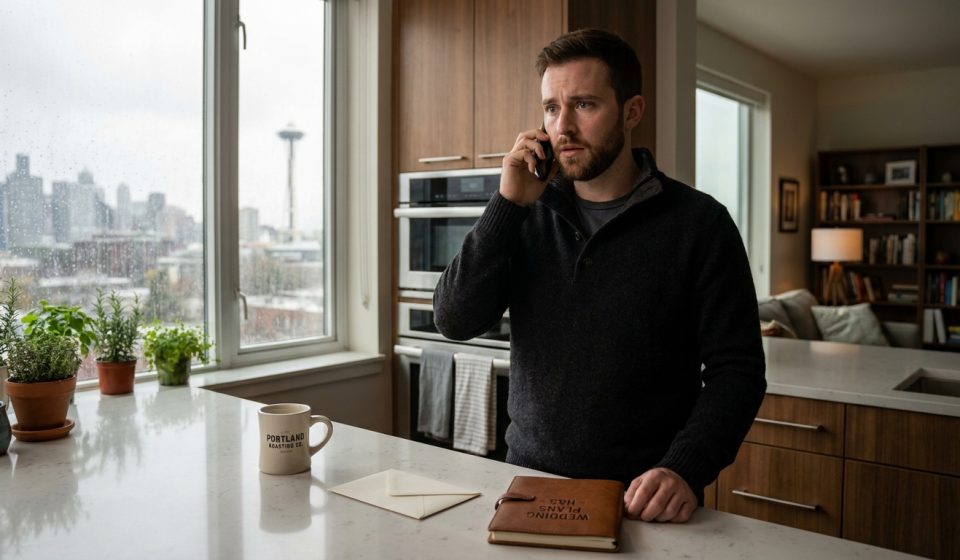 Hudson receives a disturbing phone call after the siblings who banned me from their weddings learn about his engagement.