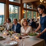 Nina stands beside a family dinner table as her mother-in-law treats her like hired help at a luxury Lake Tahoe resort.