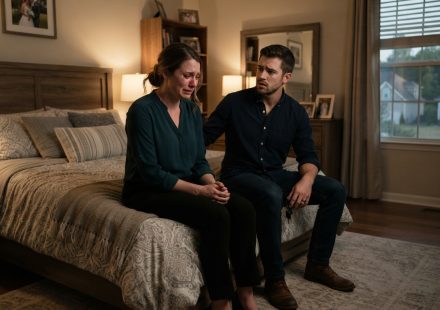 A worried young husband watching his emotionally distant wife protect her phone as their marriage begins falling apart.