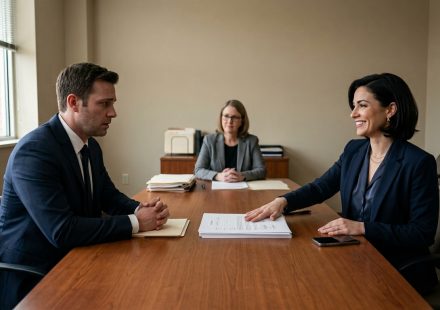 Ex-wife smiled through our divorce as she signed the papers across from Cameron in a family court conference room.