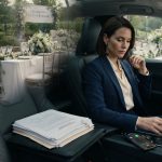 Woman sitting alone in her car with divorce papers after her mother-in-law threw a banquet to introduce her replacement.
