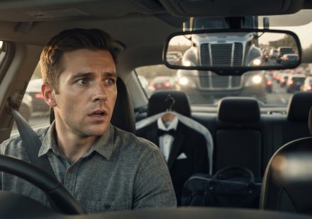 A 28-year-old man driving to his brother's wedding notices a large truck approaching dangerously fast behind his car on the highway.